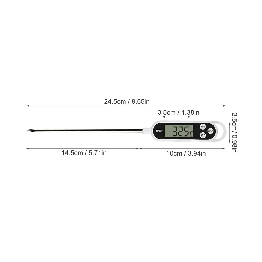 2pcs TP300 food probe type electronic thermometer, pen type barbecue BBQ
