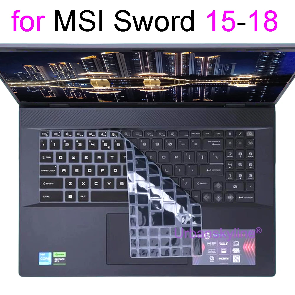 

Чехол на клавиатуру для MSI Sword 16 17 HX 15 15,6 17,3 B13V B14V A13U A13V A12V A12V Protector Skin Case Силиконовый 15,6 17,3