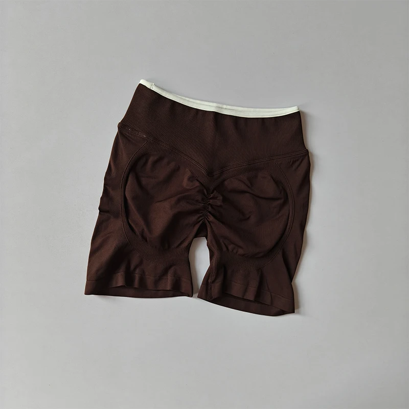 Gym-Shorts für Damen, Fitness-Sport-Biker-Shorts mit hohem Bund, Lauf- und Yoga-Shorts, Workout-Shorts mit Scrunch-Butt-Effekt, nahtlose Workout-Tights – Detail 33