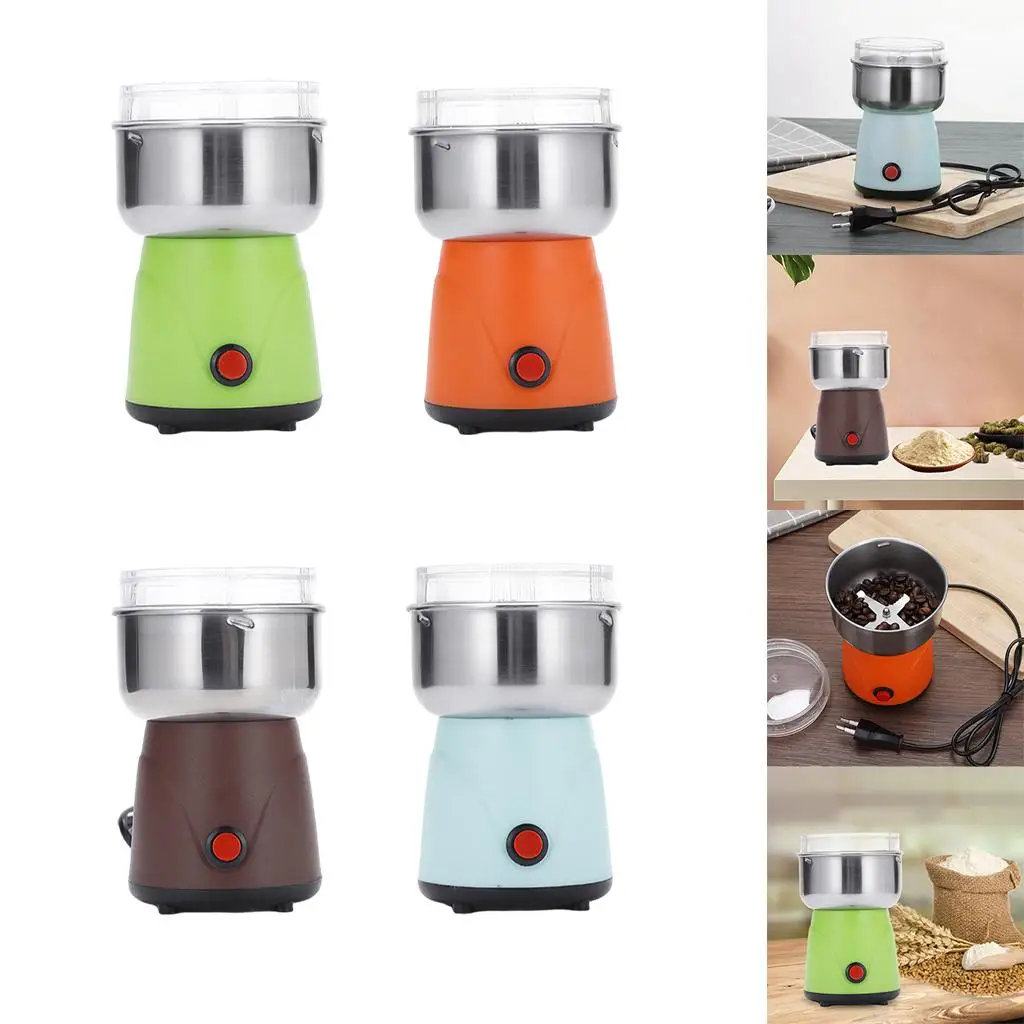 Electric Coffee Bean Grinder Household Portable Stainless Steel Blade Multifunction Grain Grinder Spice Grinder for Daily Use