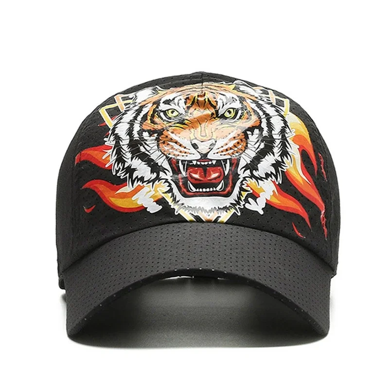 Scream tigre rugido bonés de beisebol das mulheres dos homens ao ar livre viseiras de golfe boné padrão animal chapéus de sol chapéu de algodão snapback hip hop gorra
