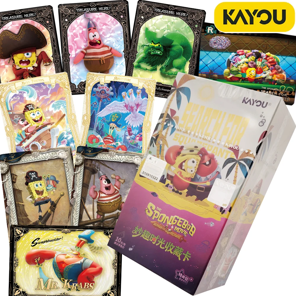 

KAYOU Official SpongeBob SquarePants Hobby Cards Animation Character Fun Time Brilliant Gemstone Rare Collection Cards Toy Gift