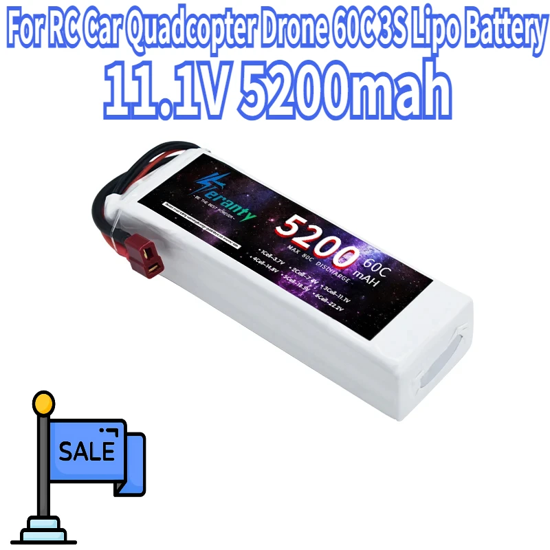 

3S Lipo Battery 11.1V 5200mah 60C For RC Car Quadcopter Drone Airplane Helicopter With XT60 Deans T XT90 EC5 11.1V Battery