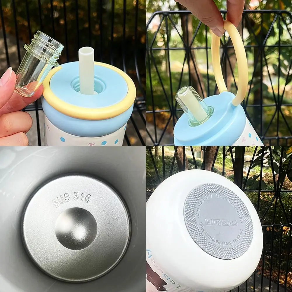 

Портативная термобутылка для воды 500 мл, изолированная чашка из нержавеющей стали с мультяшным котом 316, с ручкой, портативная кружка для воды, офисные работники