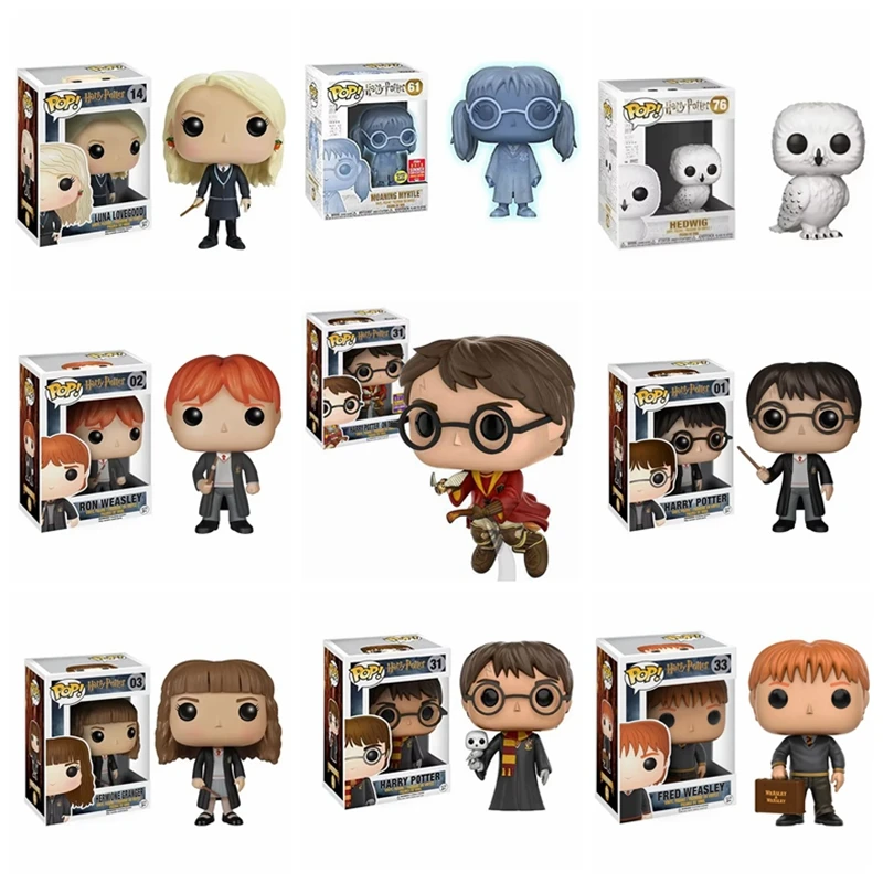 Harried Potter Hedwig Sirius Black Dobby Snape Voldemort Luna RON Hermione Action Toy Figures Collection Model Toy Kids gifts