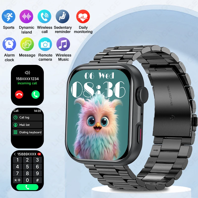 

LIGE Women Smart Bracelet Watch Weather Forecast Activity Tracker Blood Pressure Monitor Waterproof Sports Ladies Smartwatch Men
