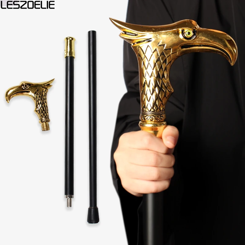 Gold & Schwarz Eagle-Head Herren Luxus Spazierstock Damen Mode Elegante dekorative Stöcke Vintage Partyzubehör für Herren