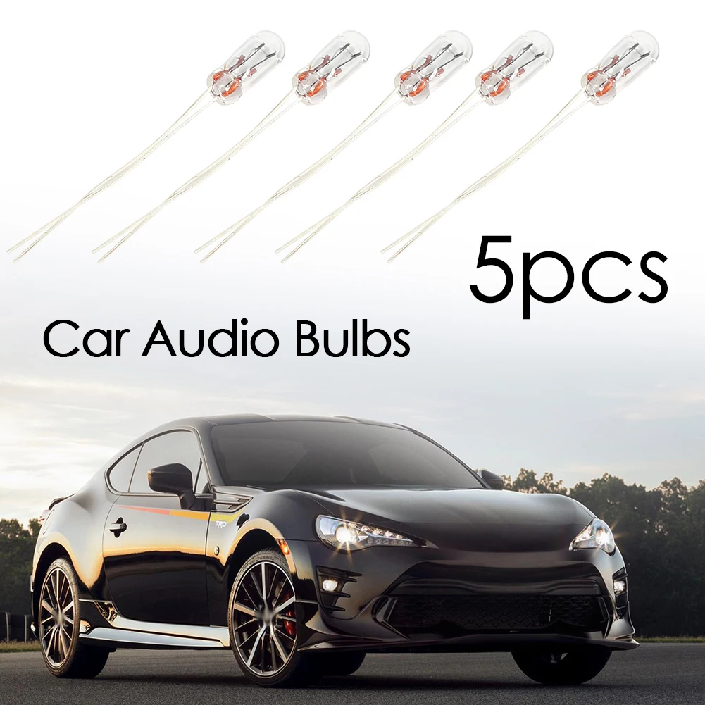 5pcs T3 14V 0.56W Car Interior Light Professional Bulbs Audio Gear Indicator Instrument Transparent Glass Light Accessories