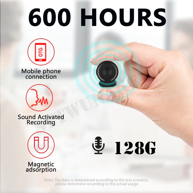 

Mini voice recorder 600 hours digital recording device professional sound dictaphone audio listening micro record portable small