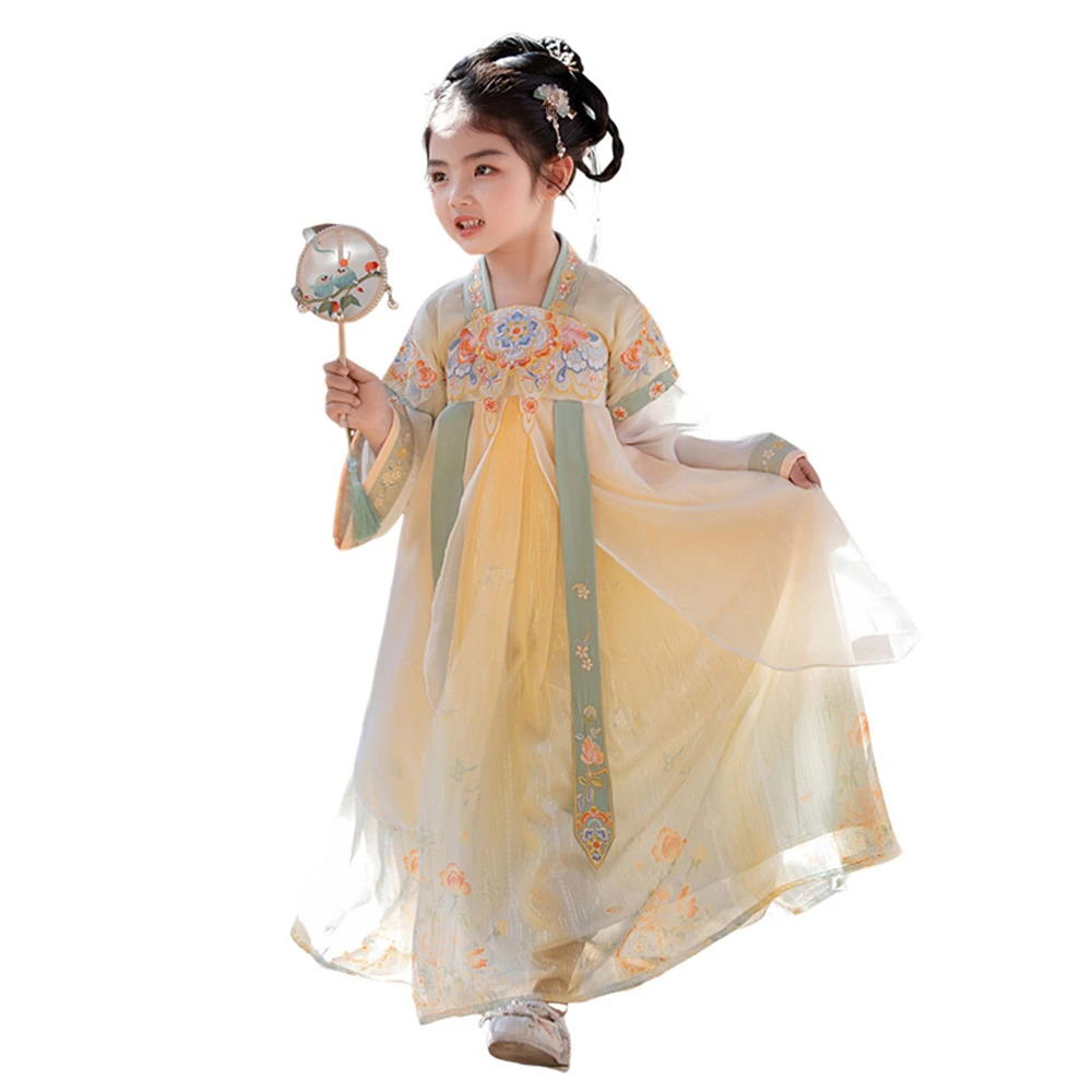 New Hanfu Spring Autumn Girl Tang Suit Children Chinese Traditional Ancient Costume Summer Princess Dress Elegant Fairy Clothing