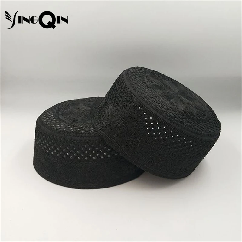 Muslim Cap For Men Hat Freeshipping Tax Products Turkey Kufi Prayer Islamic Topi Mesh Summer Hijab Saudi Arabia Black 0398