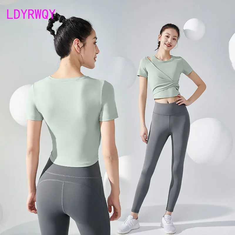 Summer thin running fitness top women's slim professional training yoga short sleeve T-shirt