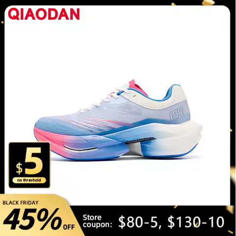 QIAODAN TG PLAID Men's 2025 New Cushioning Carbon Board Running Shoes Shock Absorption Rebound Training Sneakers QDB023253295