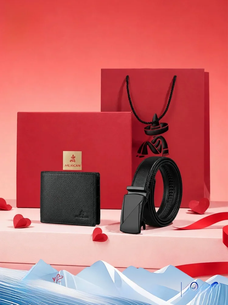 father's-day-gift-genuine-leather-belt-short-wallet-box-set-men's-automatic-buckle-leather-belt-synthetic-leather-interior
