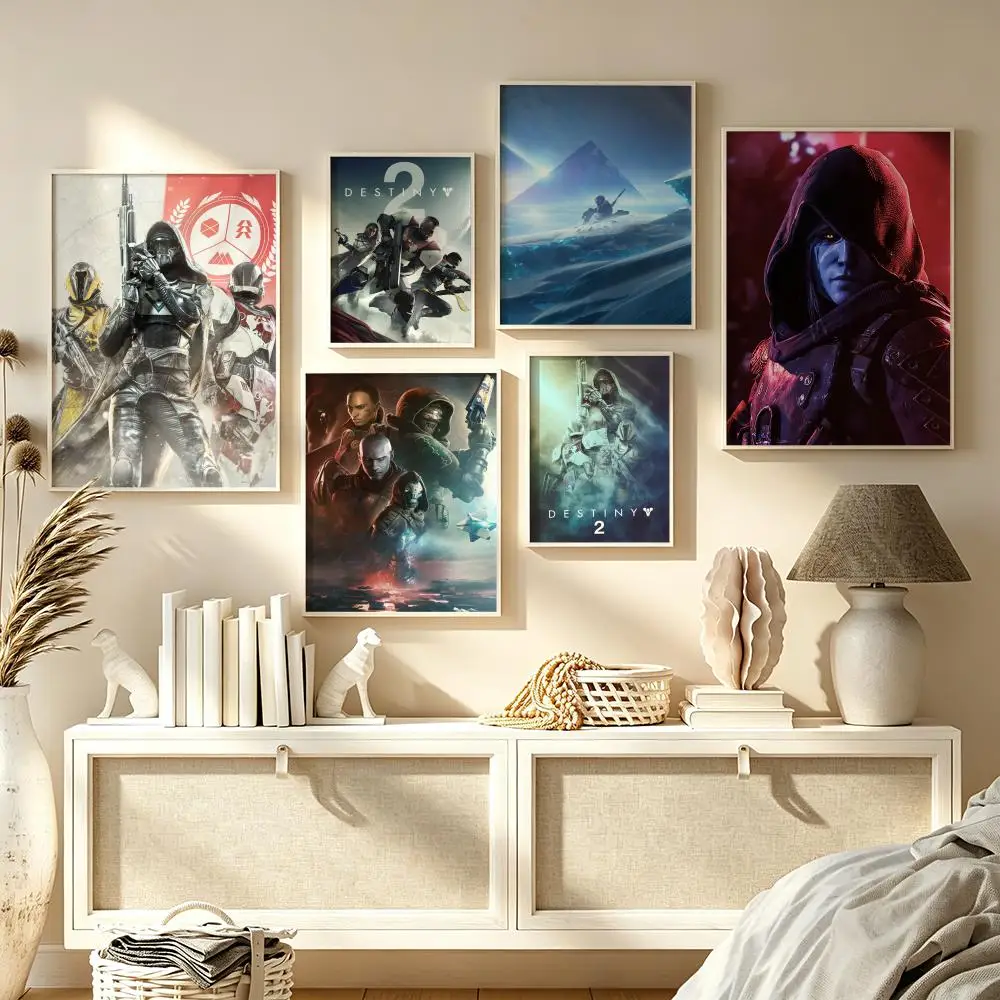 Póster de Destiny 2, arte HD, pared adhesiva, impermeable, decoración estética para el hogar, sala de estar, dormitorio, bar