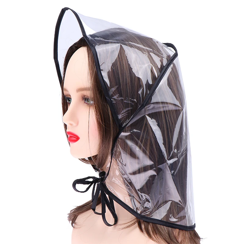 Bonnet de protection en plastique pour femme et femme, chapeau de pluie, coiffure transparente, vous garde les cheveux parfaits, même après une douche de pluie, 1PC