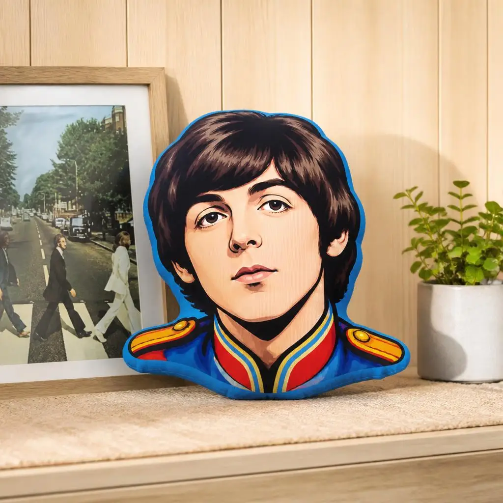 Beatles Band Musician Portrait Shaped Pillow Irregular Stuffed Cushion Throw Pillow Sofa Home Decor Gift for Music Lovers