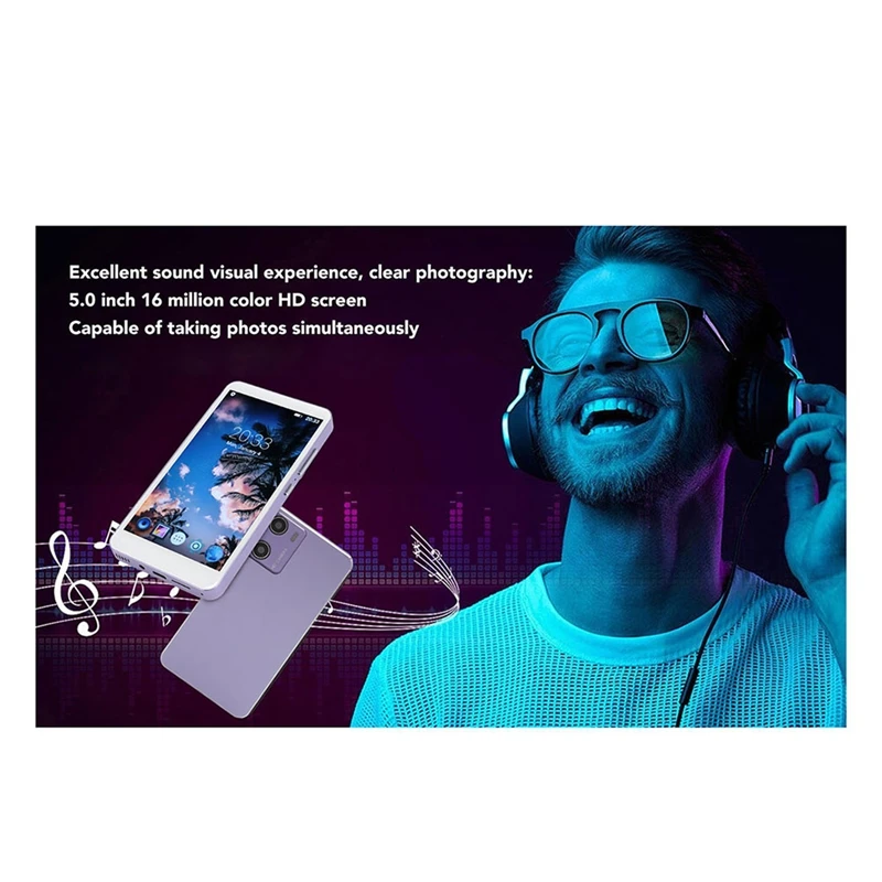 ABFT-5Inch Reproductor de MP4 HD Reducción de Ruido 1920 X 1080 IPS Pantalla Táctil Reproductor de Música de 8MP Cámara Radio FM