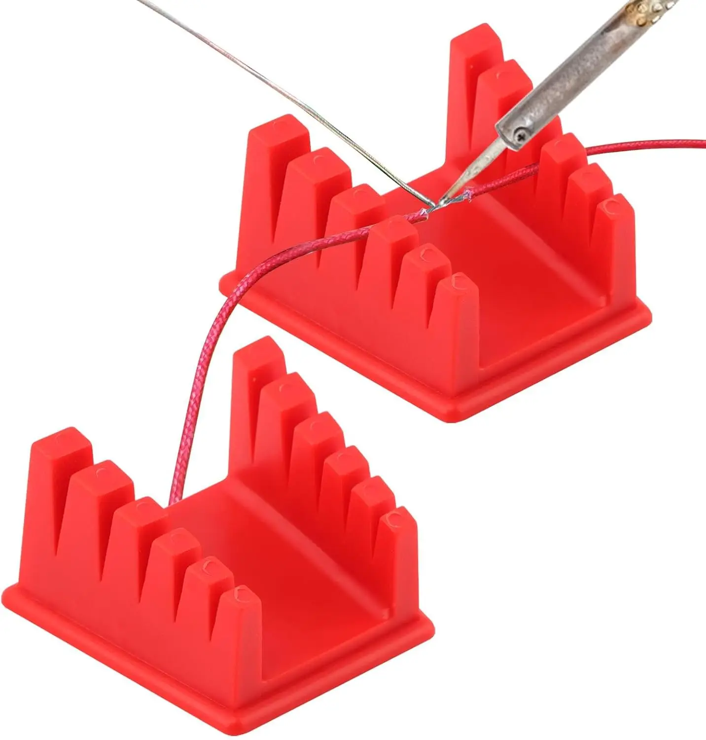1Pcs Magnetic Helping Hands Soldering Station, 5 Slots Wire Holder Clamp for Soldering, Third Hand Soldering Iron Stand