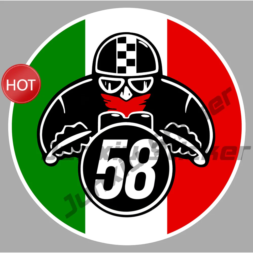 Racer Motard Italie Numero Au Choix Deco Moto Vinyl Decal Waterproof Car Sticker For Bumper Window Motorcycle Decoration