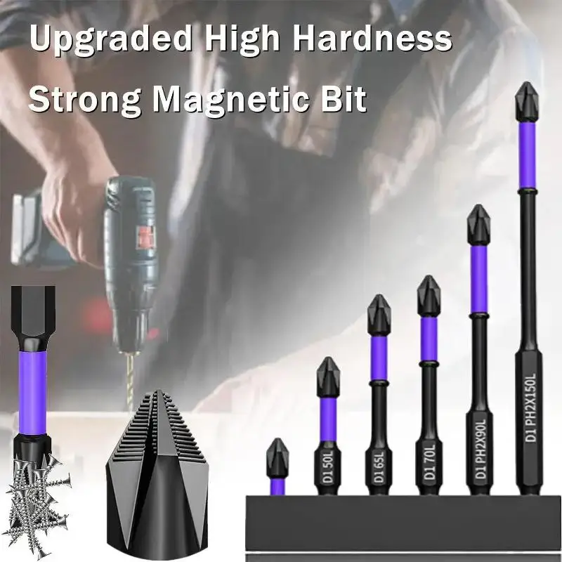 6 magnetic D1 anti-shock bit, high hardness anti-skid bit, Phillips screwdriver set