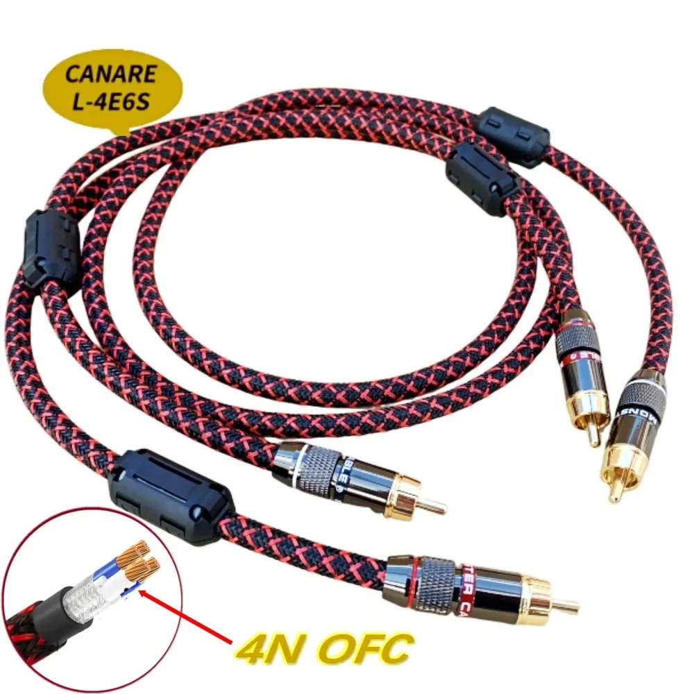 Canare RCA audio cable speaker Home Audio Video Interconnect Cables Stereo 4N OFC Male to Male For Amplifier DAC TV car audio