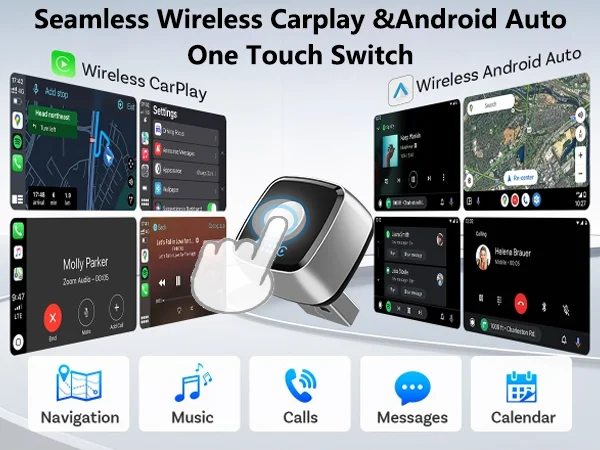 

2026 Wireless CarPlay Adapter, Upgraded Plating Car Play Mini Adapter Converts Wired to Wireless CarPlay for iPhone