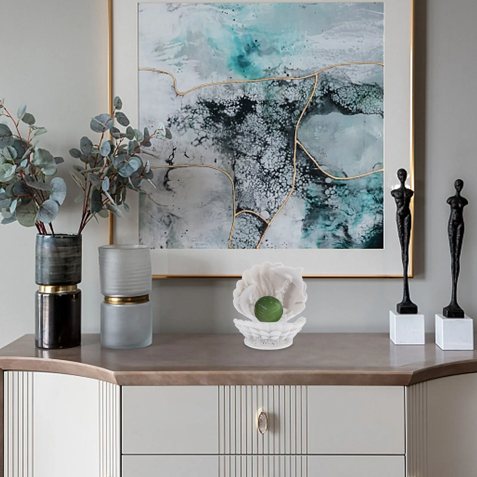 دولفين شل الراتنج الكرة قاعدة ديكور أعمالا فنية صور الدعائم سطح المكتب الزينة دولفين الديكور شل تصميم ديكور