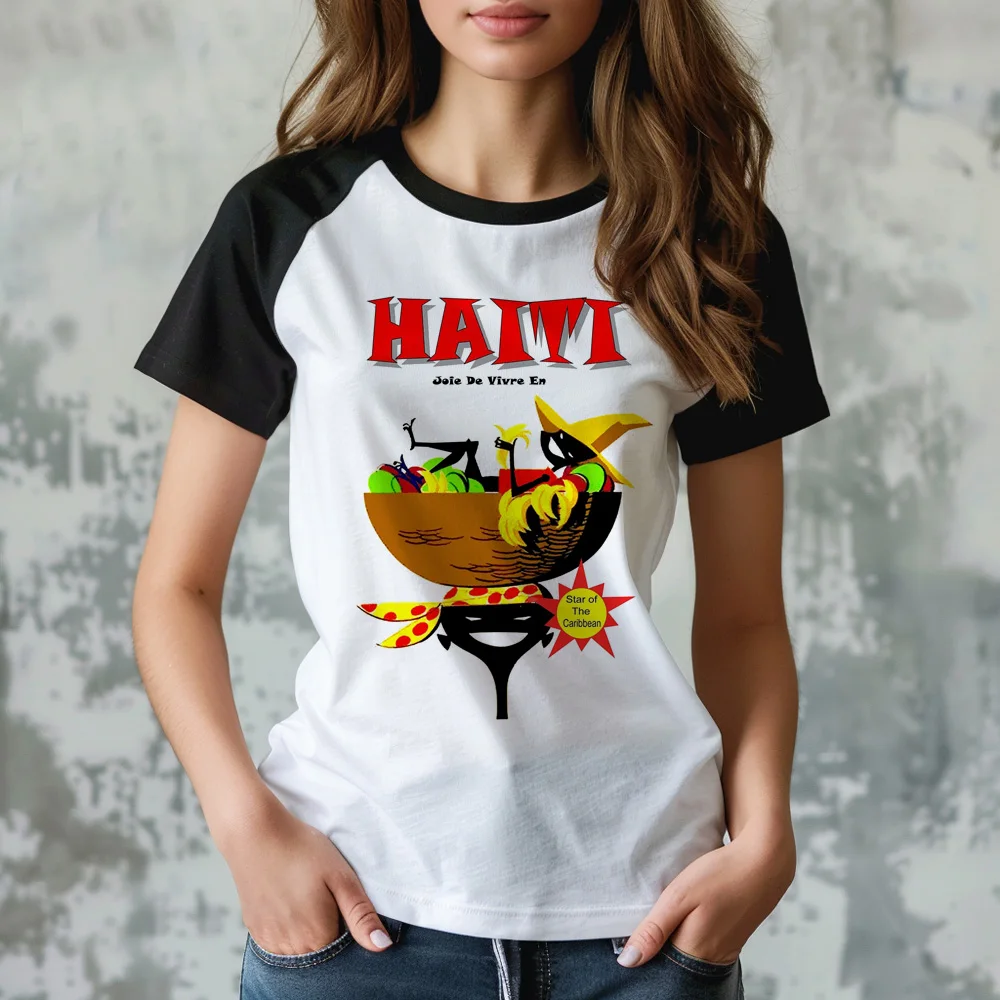 Haiti tshirt women anime funny summer Tee female manga clothing