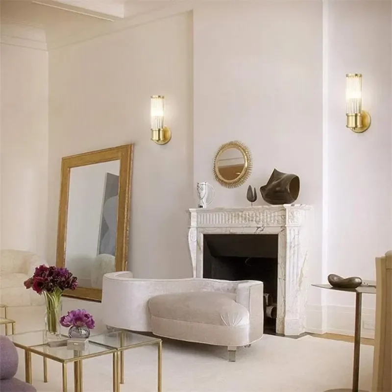 Indoor Modern Minimalist Wall Lamp Wall Decor Light for Living Room Hotel Natural Headboard Metal