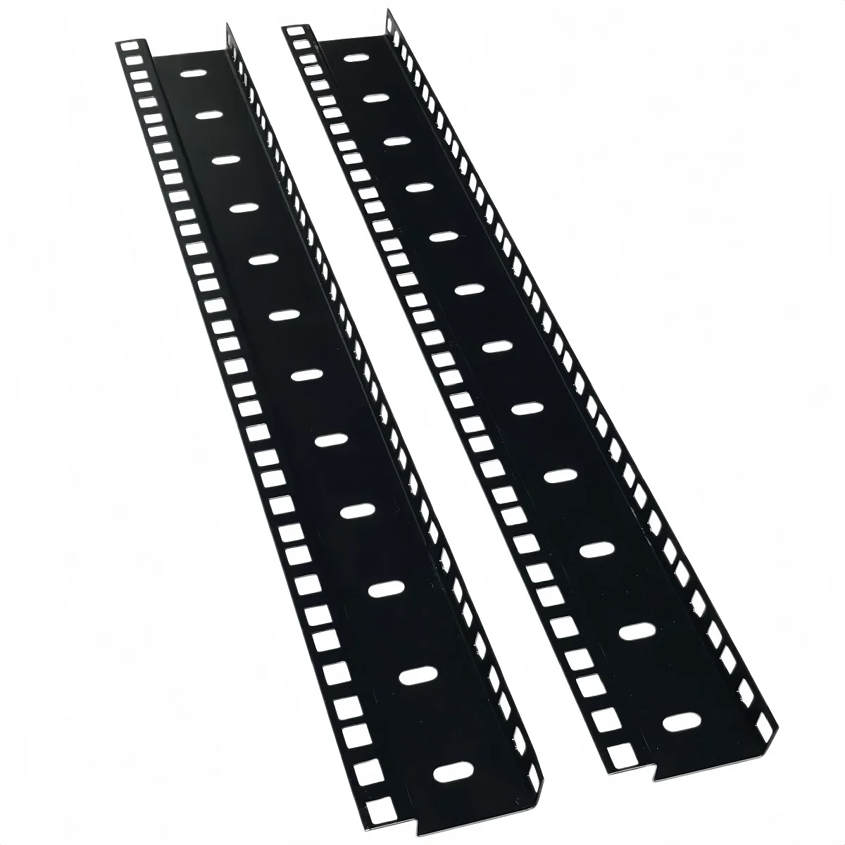 2Pcs 12U Cabinet Square Hole Columns (U Bar / Vertical Beam) 19inch Special Vertical Beams for Cabinets, Including M6 Snap-On Nuts and Screws, 36 Sets