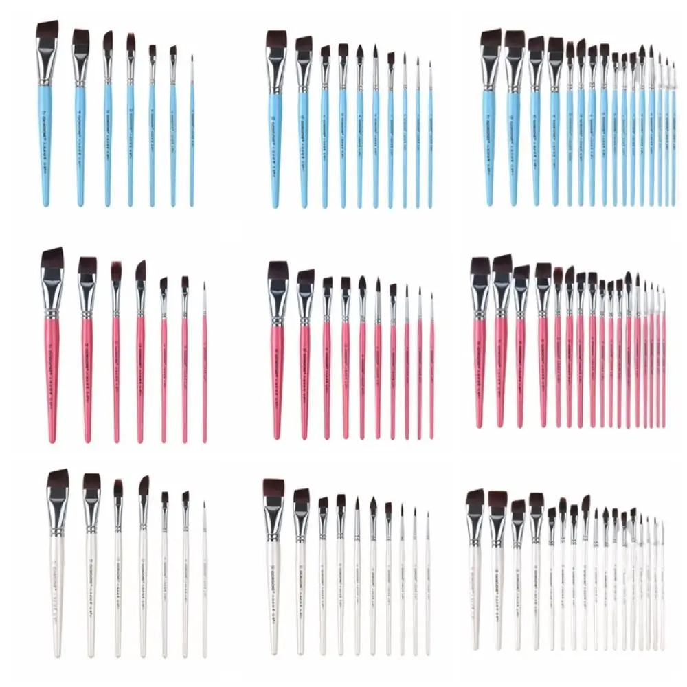 Body Pinting Face Body Art Paint Professional Wooden Handle Drawing Art Pen with Storage Box Nylon Brush Oil Painting Brushes