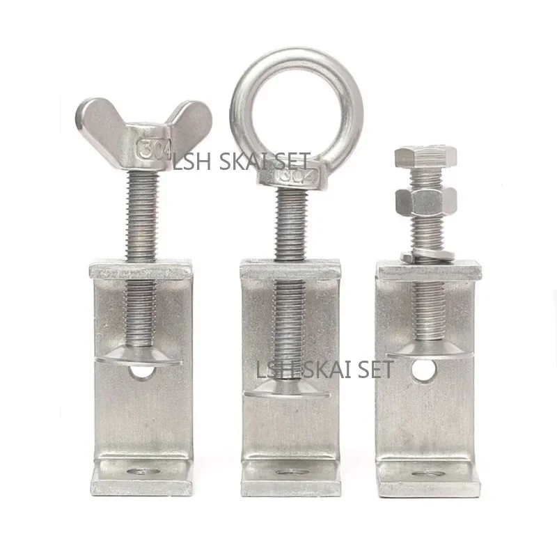 304 Stainless Steel Threaded C Clamp Bolt Adjustable Opening Heavy Duty U Clamp for Woodworking Construction Hanging Fixing view 4