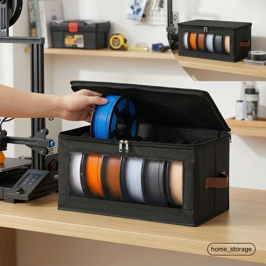 Non Woven Storage Bag For Printer Filament Toys CD Box With Transparent Foldable Dust Proof Organizer Design For Home Office Use