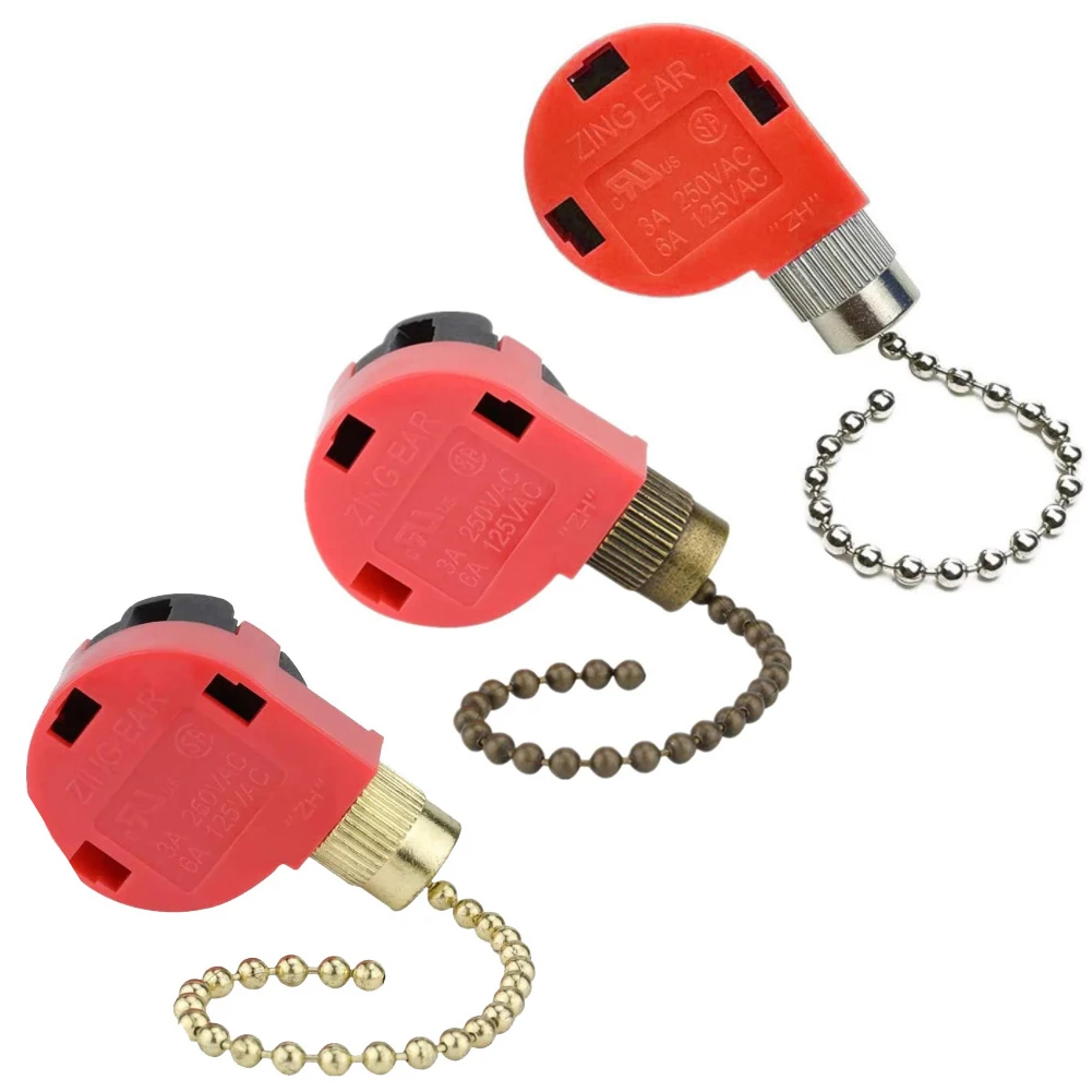 

Ceiling Fan Switch 125/250V 3/6A 3 Speed 4 Wire Fan Pull Chain Switch Replacement Speed Control Switch Chandelier Switches