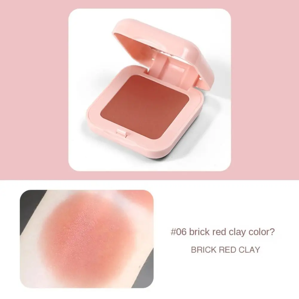 Matte Monochrome Blush Palette Waterproof Monochromatic Face Blusher Cosmetics Brightening Natural Orange Blush Palette Women