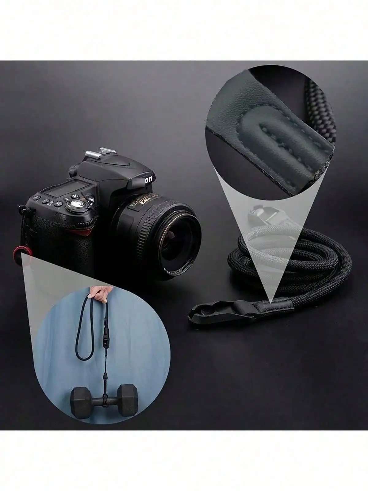 Professional Camera Strap, Compatible with Nikon, Canon, Fujifilm and Other DSLR Cameras, with Adjustable Length