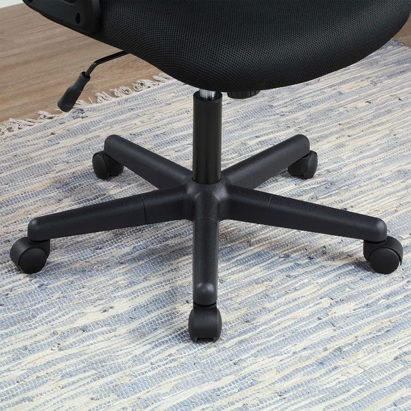 Ergonomic Office Chair with Adjustable Headrest, Black Fabric, 275 lb capacity，High density foam filling