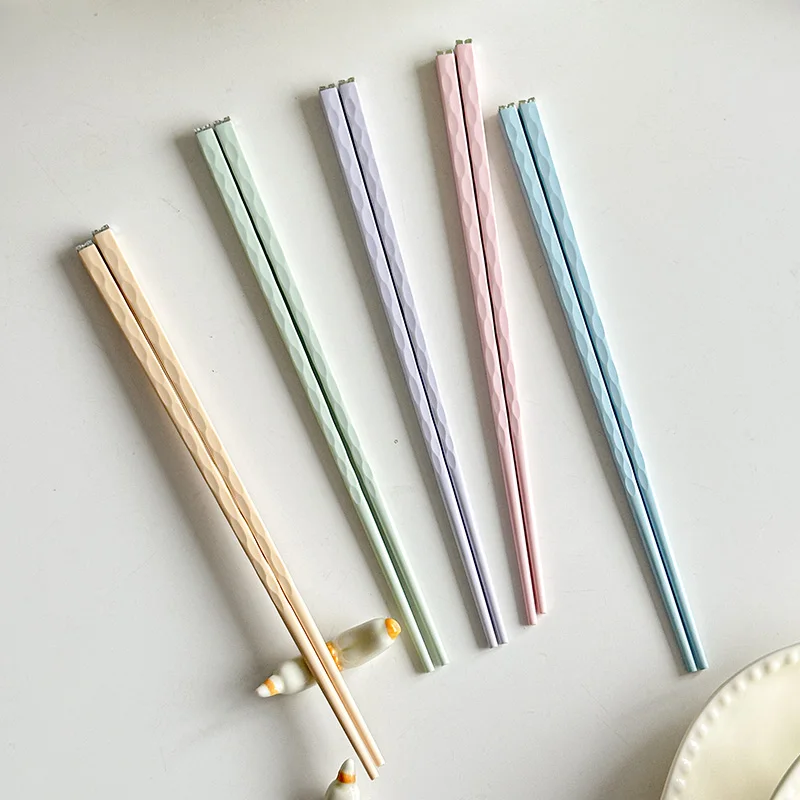 Sweet Solid Color Chopstick Korean Style Ins Cute Household Tableware Couples Chopsticks Restaurant Kitchen Supplies