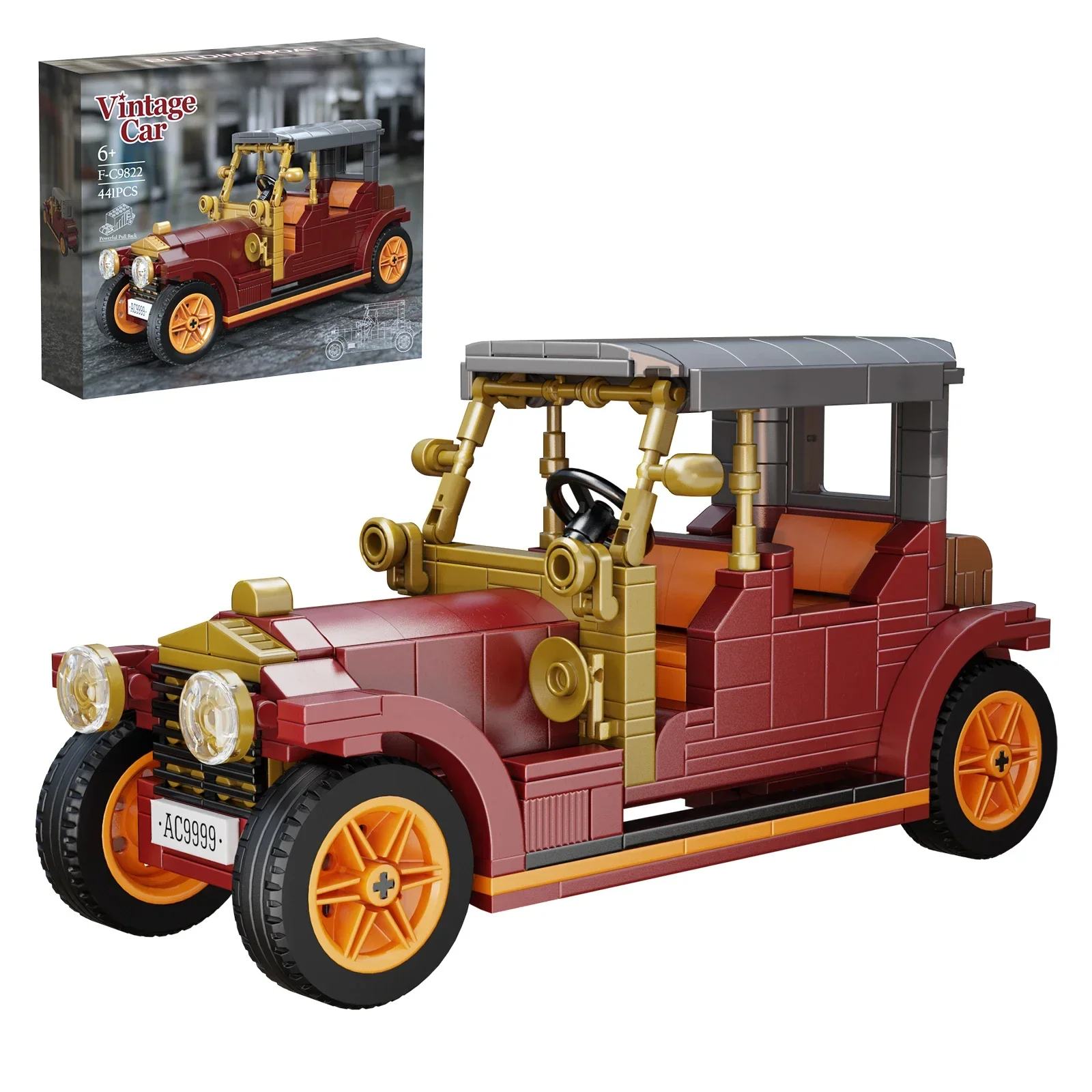 

BuildMoc Vintage Series-Classic Cars Building Blocks High-Tech Retro Vehicle Bricks DIY Idea Toys Children Birthday Xmas Gifts