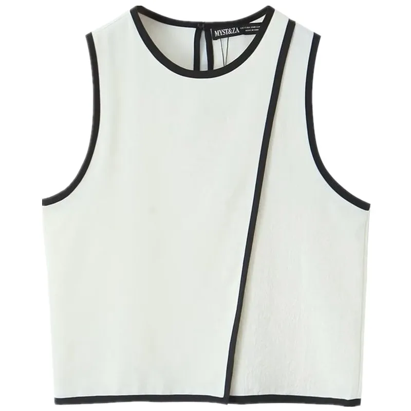 เสื้อผู้หญิงอเนกประสงค์สำหรับฤดูร้อนปี 2025 ทรงกลม ไม่มีลวดลาย สีสันสดใส แมทช์ได้กับทุกชุด 97059 เสื้อลำลองแฟชั่น