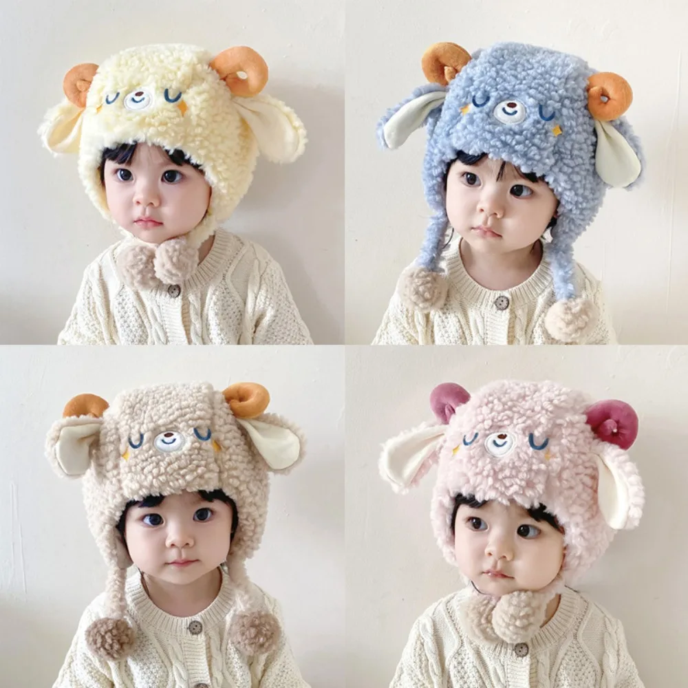 

New Soft Fluffy Winter Baby Earmuffs Cartoon Ear Windproof Ear Protection Cap Plush Fluffy Warm Warm Hat