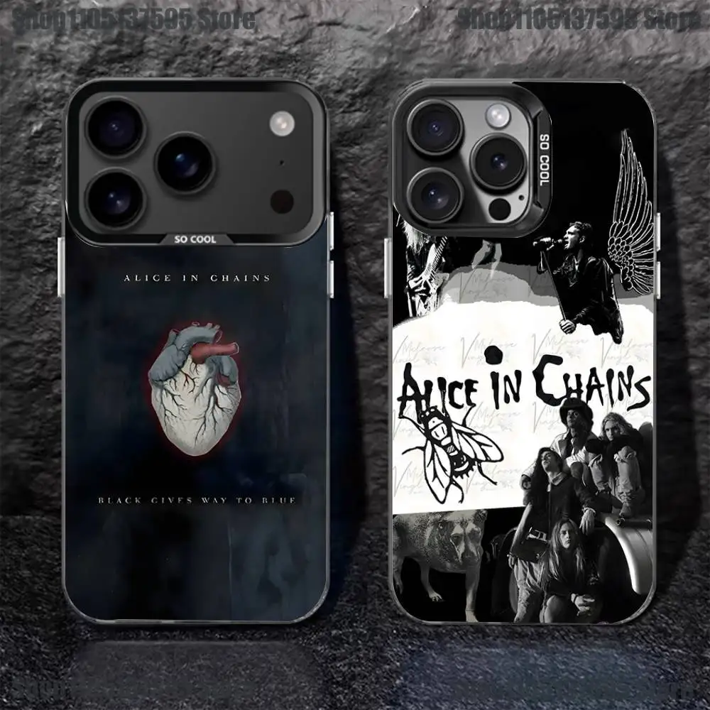 

Band A-Alice in Chains Phone Case For iPhone 17,16,15,14,13,12,11,Pro,XS,Max,Plus,Mini,SE4,E Black Matte Shockproof Cover