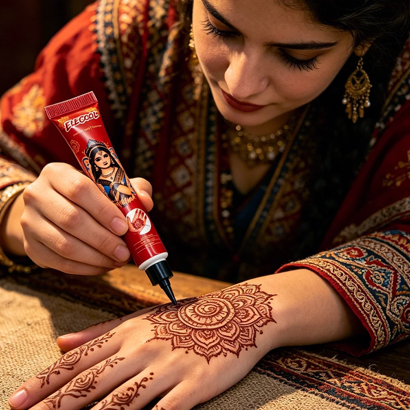 3 colors Tattoo Cream Juice paste,brown,black,red,Temporary Body Art Painting Cream for Henna Tattoo,Semi-permanent tattoo cream