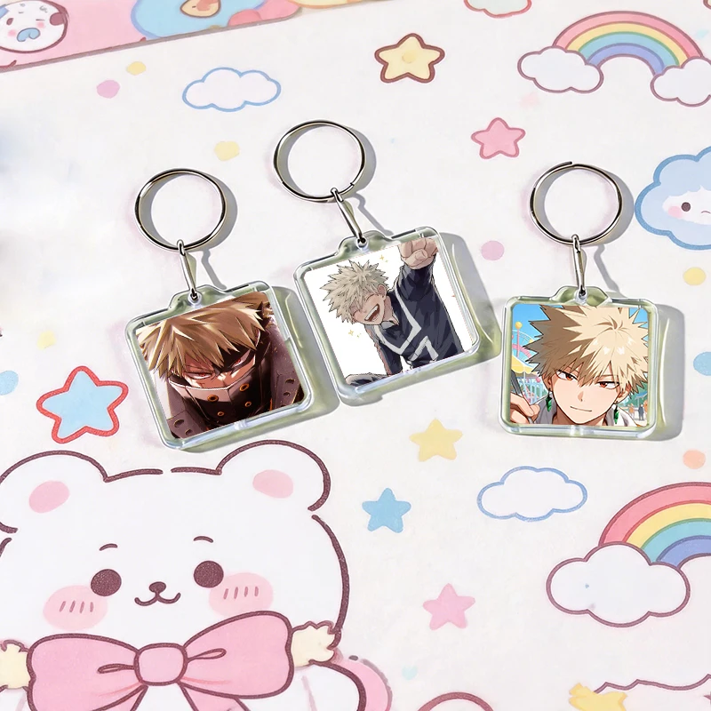 Cartoon Character Katsuki Acrylic Keychain Handmade Hanging for Clothes Backpack Decoration Accessories Gifts with Friends