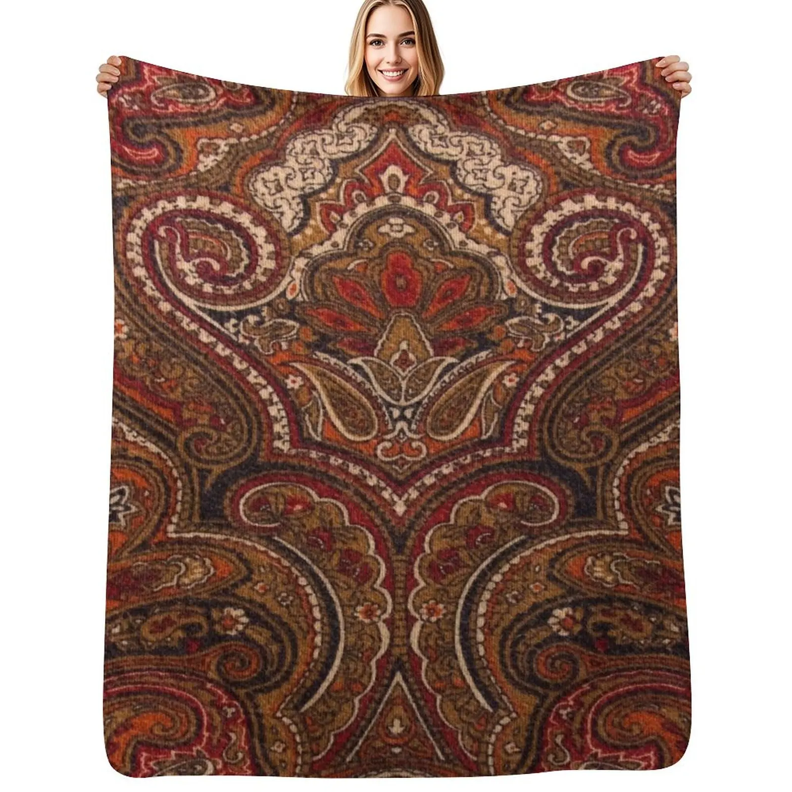 

Vintage Paisley Like Pattern Throw Blanket blankets and throws Fashion Sofas sofa bed Large Blankets