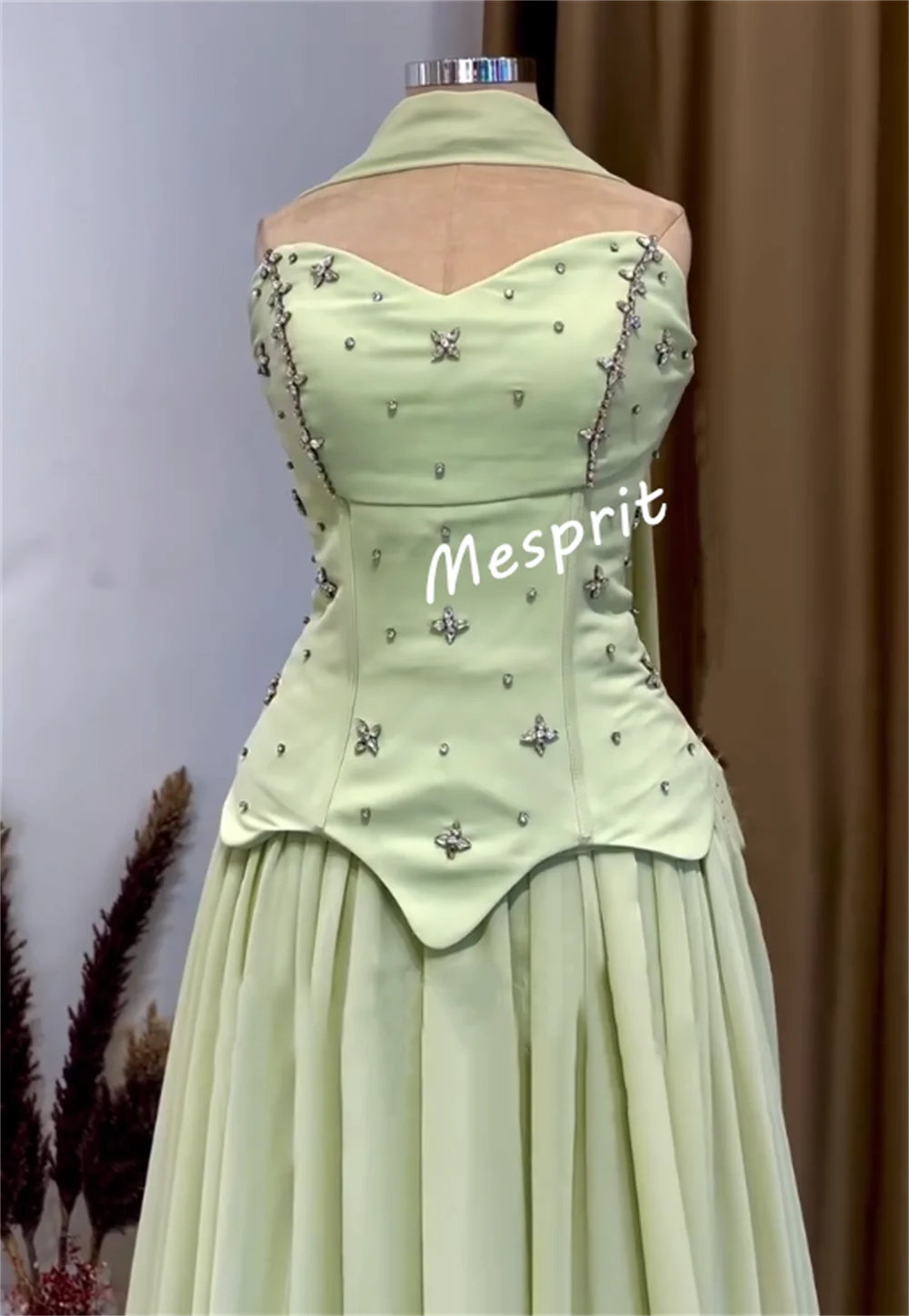 Customized Formal Evening Rhinestone Pleat Chic Sweetheart Neck A-line Long Dresses Bespoke Occasion Elegant Party High Quality