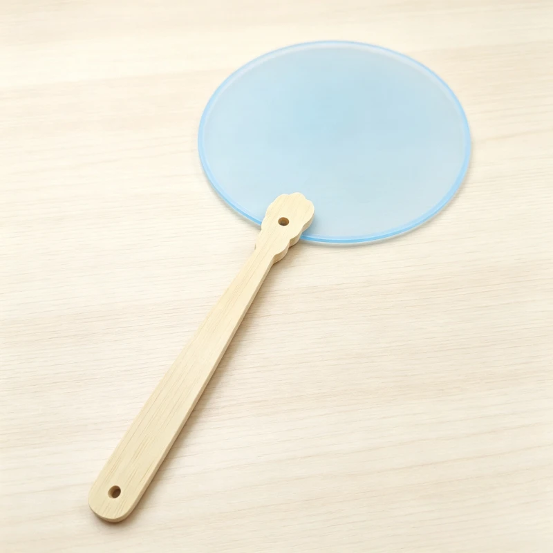 Bamboo Wood Fan Handle Vintage Round Fan Shaft DIY Craft Accessories for Hanfu Round Hand Fan