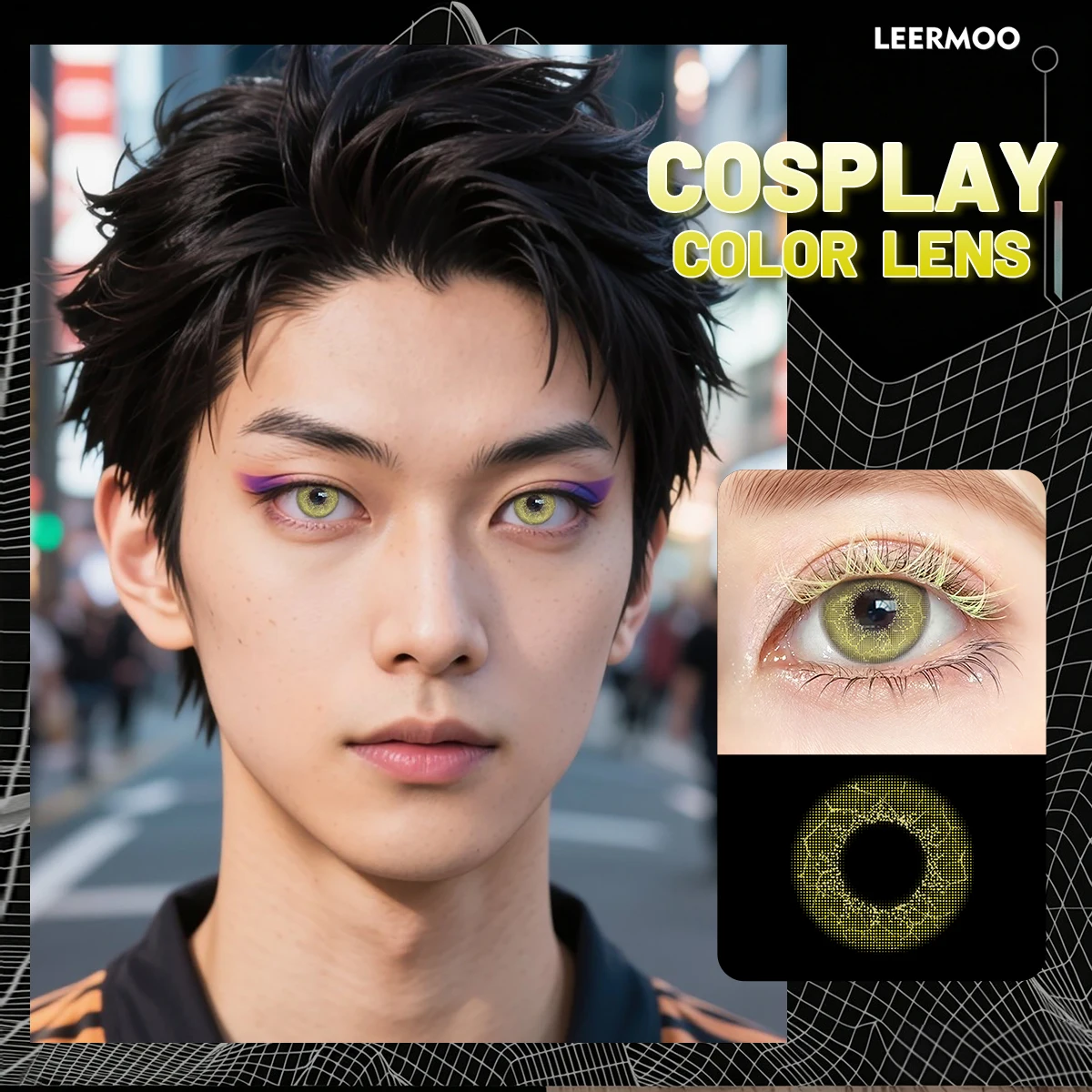 Visuashow Anime Farbige Kontaktlinsen für Party-Cosplay 1 Paar Weiche Farblinsen Halbjährlich Austauschbar für Kleine Pupillen – Detail 9