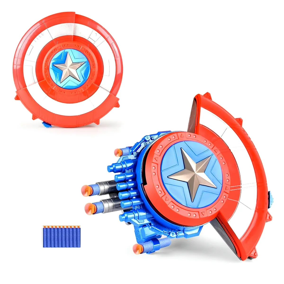 Captain America Dart Shooting Shield with Double Shoot Blaster and 10 Darts for  Kids Boys Toddlers Gun  Gift Birthday Party